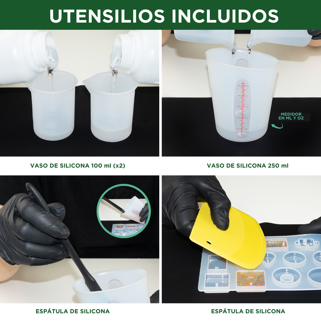 Pack de resina epoxi transparente 500ml resina + 500ml endurecedor (Transparex)