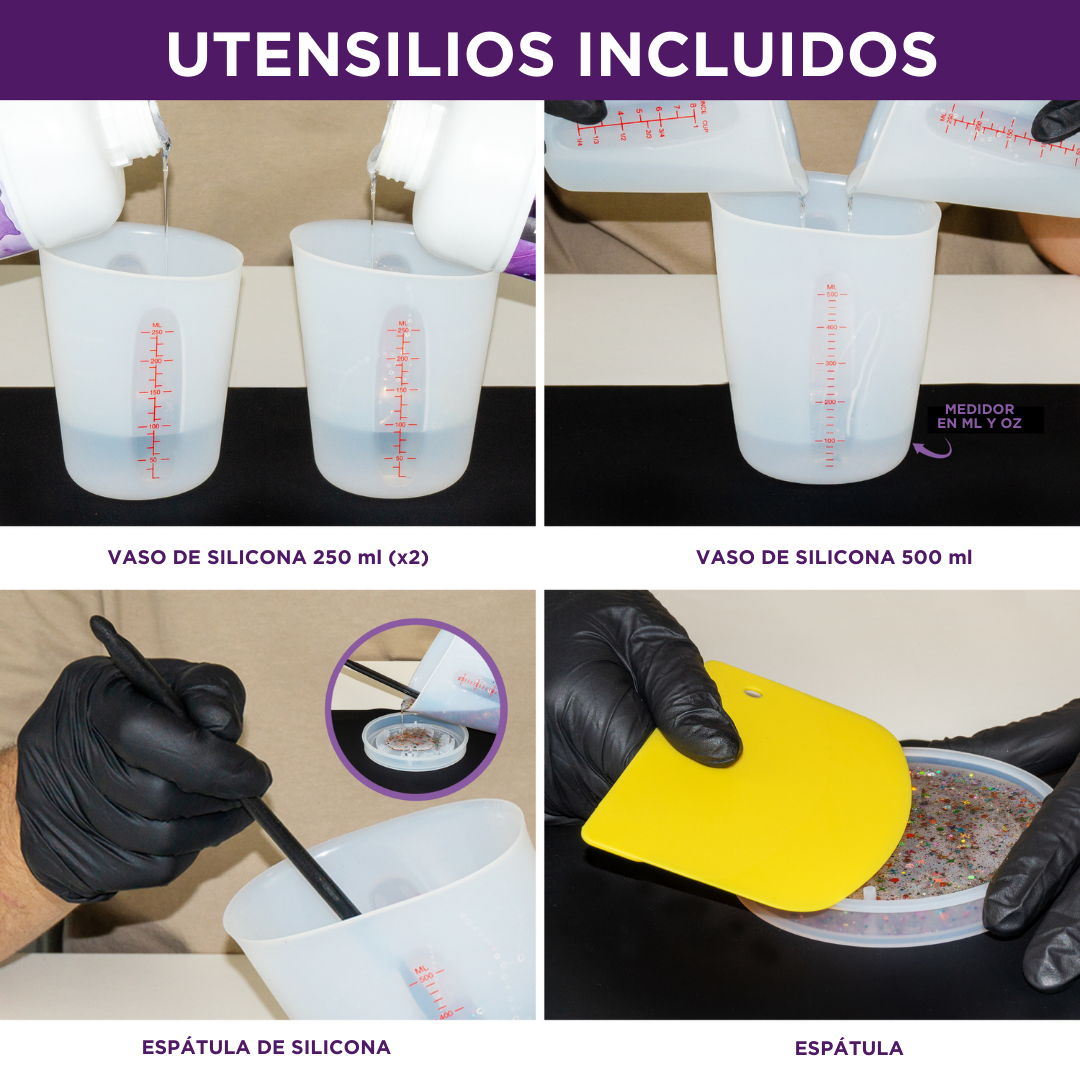 Pack de resina epoxi transparente 1000ml resina + 1000ml endurecedor (Transparex +)